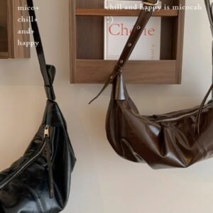 Micocah「自在可頌」通勤新款包包斜挎包大容量牛角包女包餃子包