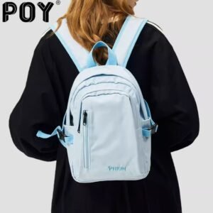 POY®簡約迷你書包女大學生輕便小型旅遊背包女生通勤包包小雙肩包