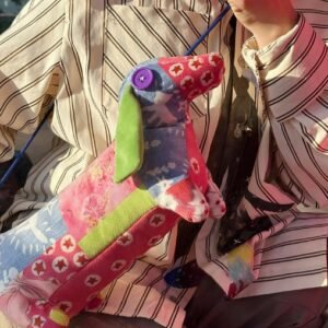 妖精的口袋多巴胺撞色創意狗狗單肩包款設計感復古斜挎包