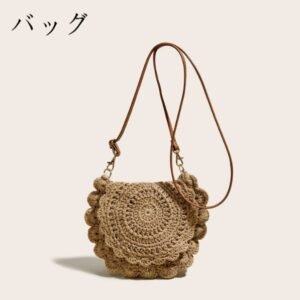 日本バッグ手工鉤針編織女包度假沙灘包單肩斜挎包女