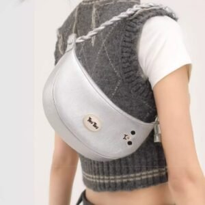 TOUTOU新款可愛香蕉包斜挎牛角包可頌包包迷你餃子包親子閨蜜包女