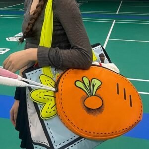 原創小眾設計可愛蘿蔔包包托特包大容量便攜可愛羽毛球網球拍包