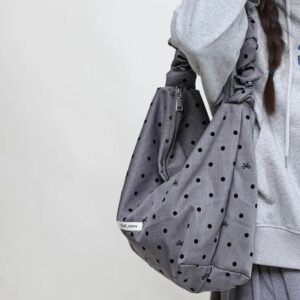 EHOOO 2025 年春季韓系豹紋帆布包碎花格子學生單肩包大容量斜挎包