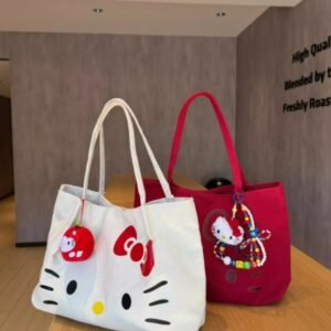 HelloKitty 凱蒂貓帆布托特包手提單肩通勤大容量學生女