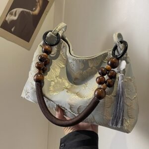 新中式國風包包女新款精致感單肩腋下包大容量通勤手提水桶包