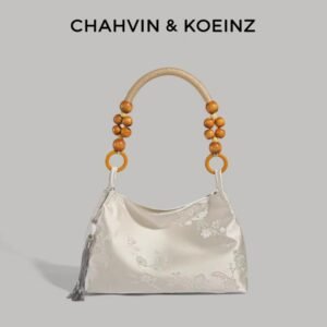 CAHVIN KOEINZ 新中式國風包包女古風刺繡布包綢緞腋下包