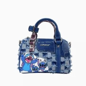 Cultivator 原創小眾迪士尼授權史迪仔牛仔破洞拼接斜挎手提枕頭包