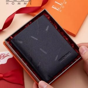 法國ELLE HOMME男士真皮錢包情人節禮物送男朋友送男友豎款皮夾子